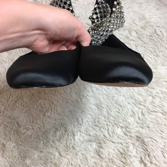 ZiGiny Hostile black flats faux diamond ankle band - Picture 12 of 13